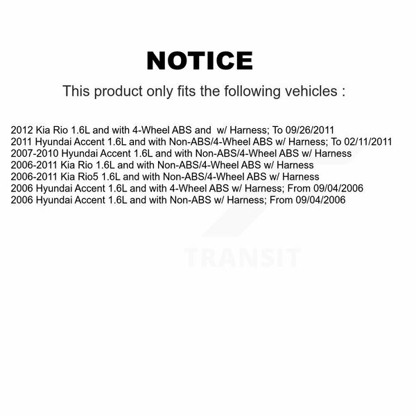 Mpulse Front ABS Wheel Speed Sensor For Hyundai Accent Kia Rio Rio5 SEN-2ABS0222